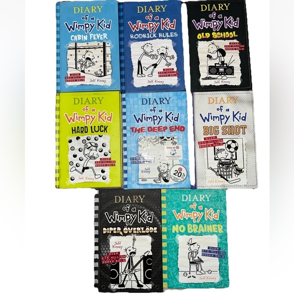 Diary Of A Wimpy Kid Other - Diary of a Wimpy Kid Book Lot of 7 Hardcover 1 Softcover Jeff Kinney Volumes